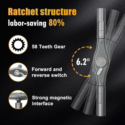 X-STEEL 42 in 1 Ratchet Screwdriver Set,T Handle Magnetic Screwdriver Sets | S2 Multi Bit Ratcheting Screwdriver Kits with Storage Case Repair Tool Kit for Gifts,Furniture,Computer,Bicycle and DIY - size: 42PCS