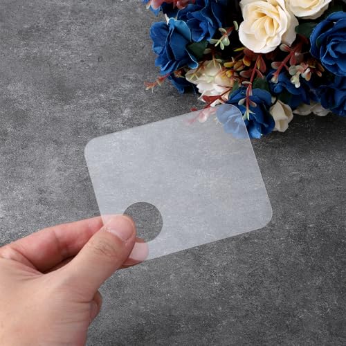 5 Pcs Acrylic Makeup Mixing Tray Paint Pallet 3.9x3.1 Inch Cosmetic Makeup Palette Mixing Palette with Thumb Hole Liquid Foundation Mixings Palettes for Cosmetic Painting Art Oil Painting Craft