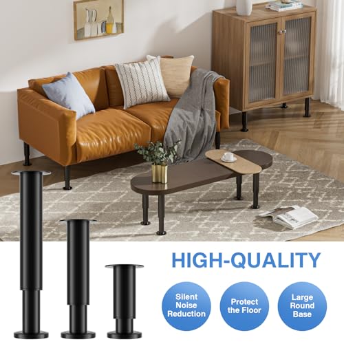 4 PCS Adjustable Height Replacement Furniture Legs 7.08-11 Inch - size: 7.08-11in