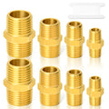 GASHER 8PCS Brass Pipe Fitting Hex Nipple Kit 1/8 inch 1/4 inch 3/8 inch 1/2 inch - style: Hex Nipple Kit（8Pcs）