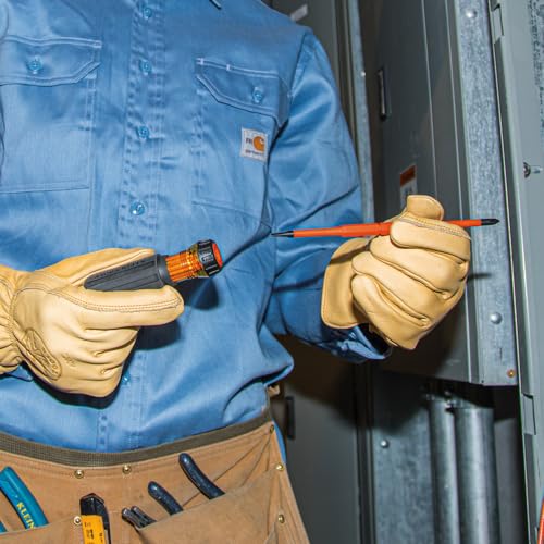 Klein Tools 32287 Insulated Screwdriver, 2-in-1 Screwdriver Set with Flip Blade, #1 and #2 Square Tips, Double-Ended Blades - size: #1 SQ + #2 SQ
