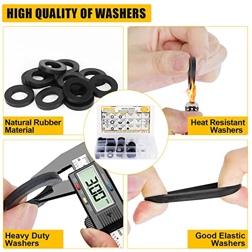 155 PCS Rubber & Silicone Hose Washers Kit, 20 Sizes with Screen Filter - size: 155PCS