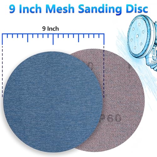 25Pcs 9 Inch Ceramic Mesh Sanding Disc Assortment for Drywall Sander - style: MixGrit