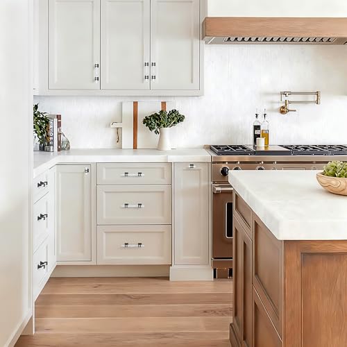 Haliwu 10 Pack 4 Inch White Marble Cabinet Pulls Zinc Black Kitchen Handles - color: White Marble & Black, size: Hole Center Spacing：102mm (4 inch)