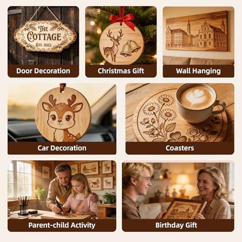 Zeadylaris Wood Burning Kit for Beginner- 81Pcs All-in-One Wood Burning Tool Pen Adjustable Temperature Wood Burner Kit Crafts Gifts for Adults & Teens DIY Projects, Hobby and Home Decor Craft