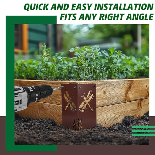 Duraaamo 4 Pack Raised Garden Bed Corner Bracket for Wood Planter Box