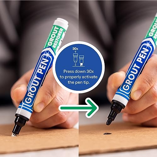 Grout Pen Black Tile Grout Paint Marker - Narrow 5mm Tip (7mL) - 3 Pack - style: Black