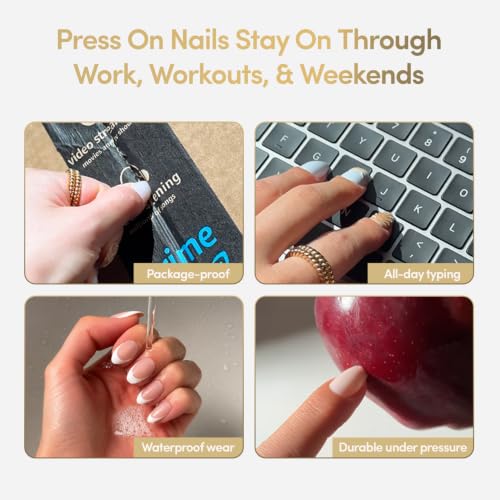 Glamnetic Press On Nails - Short Almond, Velvet Fake Nails 30 Pc Full Kit - color: 3Z - Not Your Cinder-Ella
