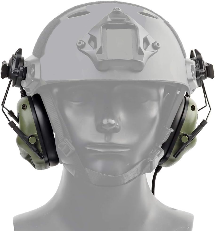 ATAIRSOFT Tactical Airsoft Headset with Microphone Waterproof Hunting Shooting Headphones Earmuff No Noise Reduction Function - color: Od