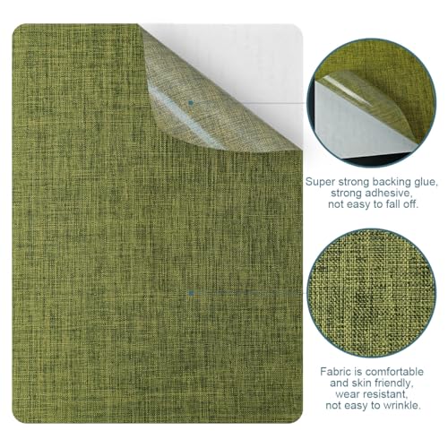 WILDREEDS 2 Pcs 8 x11 Inch Linen Repair Patches, Self-Adhesive Fabric Patch for Sofas, Couch, Furniture,Tote Bags, Car Seats (Green) - color: Green