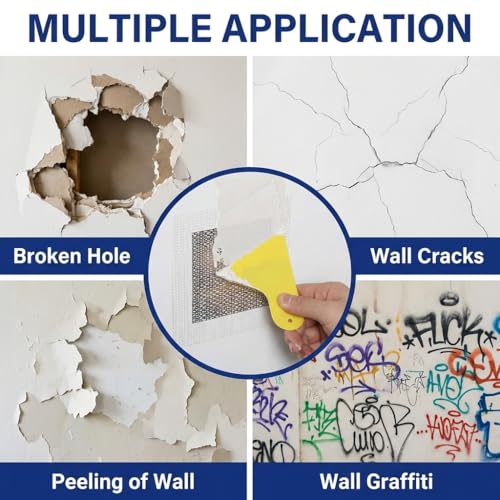 16Pcs Drywall Repair Kit, 4/6/8 Inch Self Adhesive Aluminum Mesh