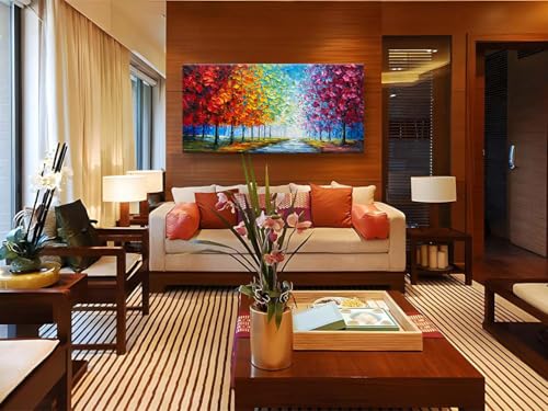 zoinart Colorful Oil Painting on Canvas, Abstract Landscape Wall Art | Texture Painting, Modern Wall Painting, Living Room Deco - color: YH-B203