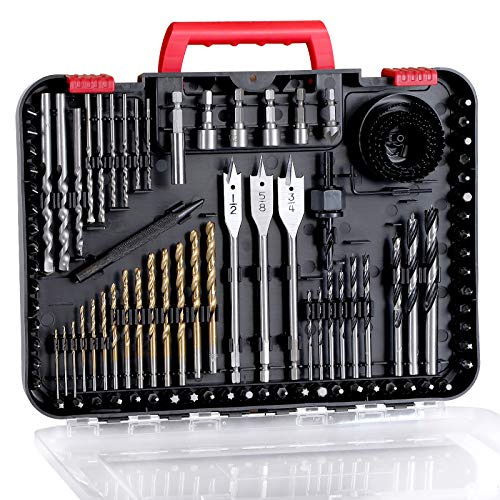 AVID POWER Drill & Driver Bit Set, 100 Pcs Combo Kit with Storage Case-Red