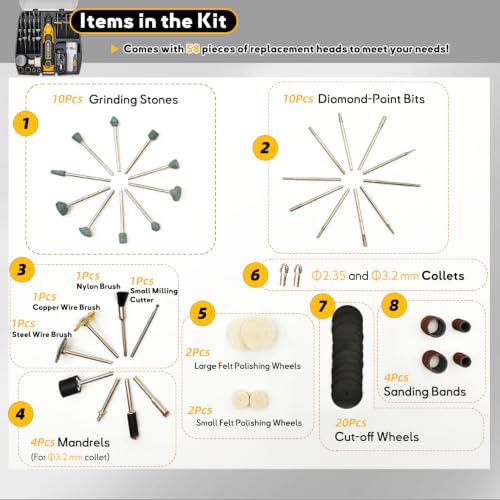 Resin Drill 3D Printed Resin Cured Sanding and Polishing Tool Kit - size: 3.6V