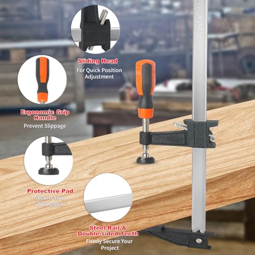ACOSEA 4-Pack 36 Inch Bar Clamps for Woodworking