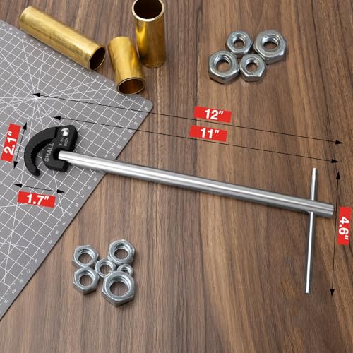 SHALL 11" Basin Wrench, Adjustable Sink Wrench Faucet Tool - size: 11-inch