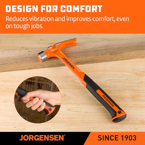 JORGENSEN 20 oz One-piece Forged Rip Claw Hammer with Magnetic Nail Holder - size: 20 oz