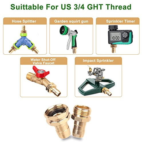 Hose repair kit,（3 Sets）garden hose repair Fittings Aluminum Female and Male With Zinc Clamp Water Hose End Repair Connector Fit 3/4 Inch And 5/8 Inch Garden Hose，garden hose repair kit - size: 3/4 inches