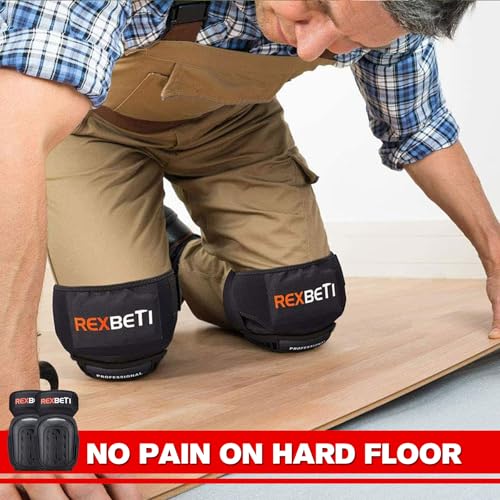 REXBETI Knee Pads for Men, Anti-slip Construction Gel Knee Pads for Work - color: Black