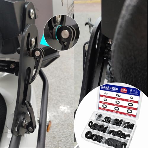 240pcs Nylon Large Flat Round Washer Spacer,9 Sizes Black Flat Washers Assortment Kit,Countersunk Plastic Spacer Thickness Gasket Ring Hardware Tool Fastener for Screw M5 M6 M8 M10 M12 M14 M16 M18 M20