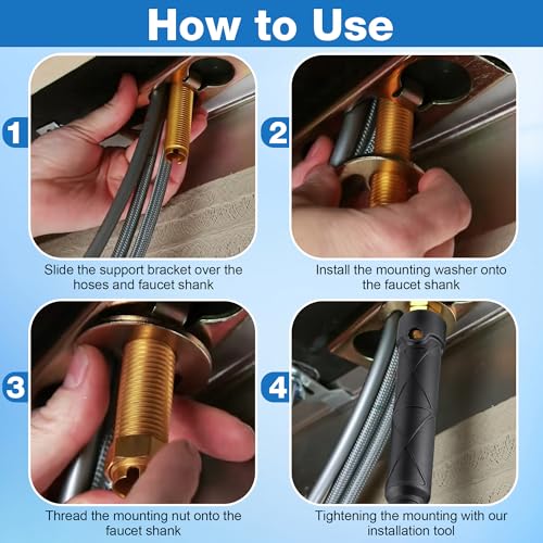 Enhon Kitchen Faucet Installation Tool, Fits 5/8" and 13/16" Nuts, Black - color: Black