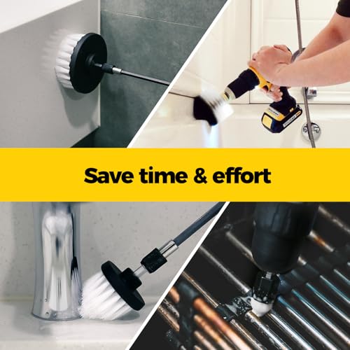 Holikme 7Pack Drill Brush Set with Extension for Car & Home Cleaning