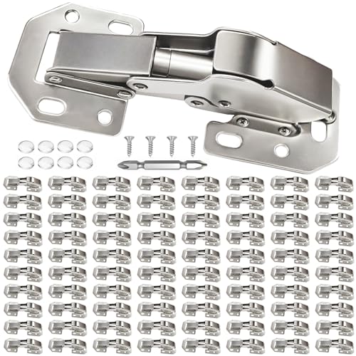BESTEEL 80 Pcs Surface Mount Hinges Surface Mounting Hinge and Extra Bumper - size: 80 PCS