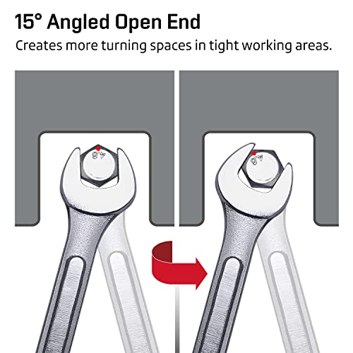 19-Piece Complete Metric Combination Wrench Set in Roll-up Pouch, No Skipped Metric Sizes 6mm - 24mm | Best Value Wrench Set, Ideal for General Household, Garage, Workshop, Auto Repairs, Emergency - size: 19-Piece Metric Set