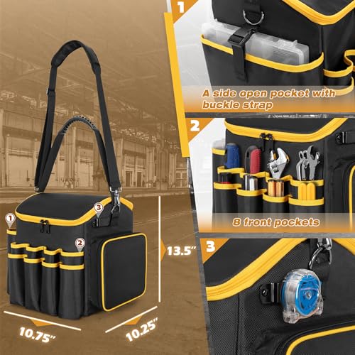 Marscamd Heavy Duty Tool Bag with a Detachable Divider & Multiple Pockets