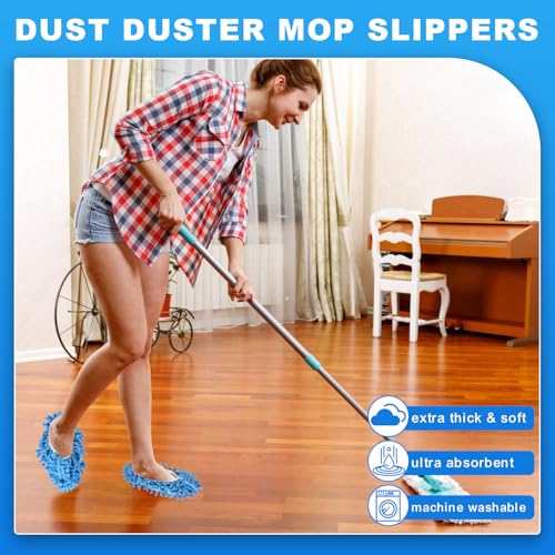 Mop Slippers Shoes 15 Pairs (30 Pieces) - Microfiber Cleaning House Mop Slippers, Floor Cleaning Tools Shoe Cover, Soft Machine Washable Reusable Microfiber Foot Socks for House Kitchen Office - color: 15 Pairs, 30 Pieces, 5 Colours