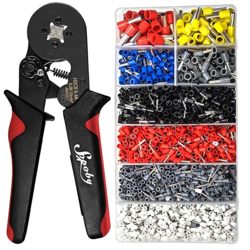 Ferrule Crimping Tool Kit, Ferrule Crimper Plier with 1800PCS Wire Ferrules