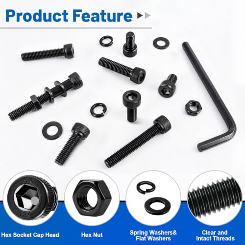 680Pcs M4 Screw Hex Socket Head Cap Bolt Kit 6-30mm 12.9 Alloy Steel - size: G12.9 M4 680PCS