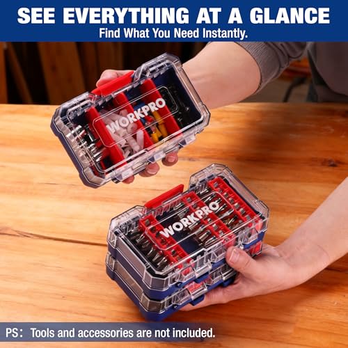 WORKPRO 3-Piece Small Parts Organizer, Stackable Storage Case