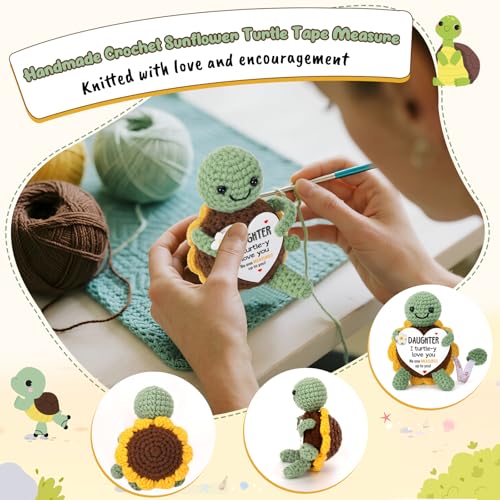 Xinezaa Gifts for Daughter, Crochet Turtle 60 in Retractable Tape Measure - style: daughter