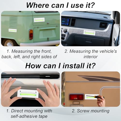Penitue 4pcs RV Level Bubble, Rectangular and T-Type Camper Trailer Small Level Gauge Kit Stick-On or Screw Mount Mini Levelers for RV Camper Truck Travel Trailer Motorhome Tripod Leveling System