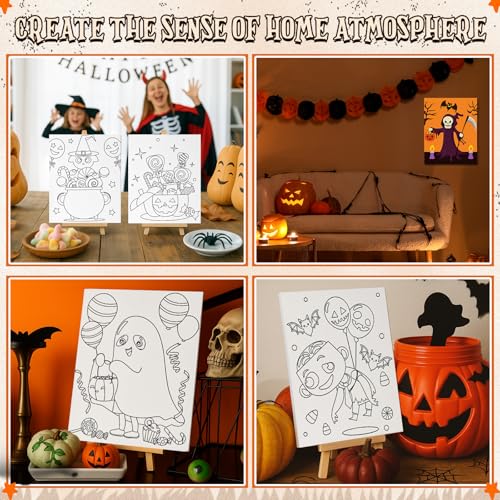 Sherr 140 Pcs 20 Set Pre Drawn Canvas Painting Kit, Halloween - style: Halloween