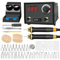 FIRElood Wood Burning Tool, Wood Burner kit Pen 25~750℃, Wood Burning kit with Digital Thermometer Temperature Adjustable Temperature, 2 pyrographic Wood Burning pens, 30 Wood Burning Pen Tips - color: Lh40-2-new