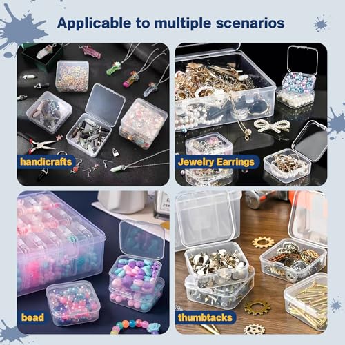 1 Large Box & 30-Grid Transparent Plastic Bead Organizer (Hinged Lid) — A Portable Craft Storage Solution for Jewelry Making, DIY Projects, Nail Art, and Storage of Screws & Small Parts