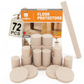 72 PCS Felt Furniture Pads, 0.2 Inch Thick Self Adhesive Furniture Floor Protectors, Round and Rectangle Felt Pads for Chair Legs, Furniture Leg Protectors for Hardwood Floors, Anti Scratch, Beige