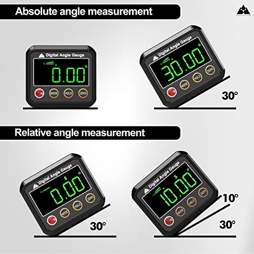 Magnetic Digital Angle Finder Protractor Inclinometer - Mini Digital Level Angle Gauge - Fast & Stable Measurement Tool - Backlit Display & Big Number - Woodworking, Construction