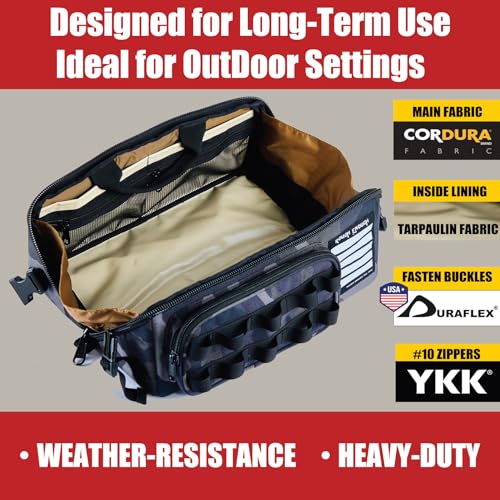 Rough Enough Waterproof Tool Bag, 13" Hard Base Organizer for Electricians
