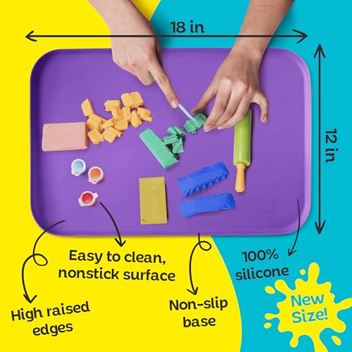 Just Messin’ Silicone Arts and Crafts Mat for Kids, 12"x 18", Purple - color: Purple, size: 12" x 18"
