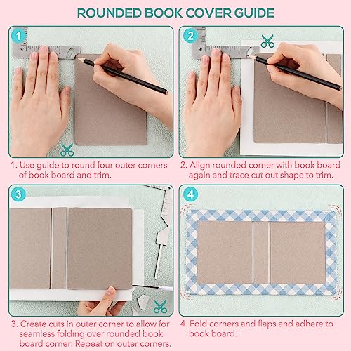 1Pcs Book Cover Guide,5-in-1 Stainless Steel Metal Bookbinding Cover Tool for Making Book Cover Creating Book or Album Covers Out of Chipboard Makes Creating Covers Out of Chipboard Simple. - color: 1Pcs