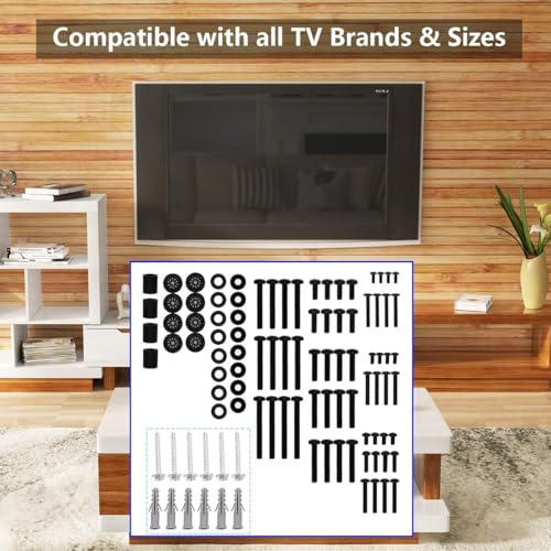 Suptek Universal TV Mounting Hardware Kit - Includes Screws and Anchors M4, M5, M6, M8 - Fit Most TVs Up to 80 inch