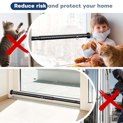 Abiglifty Sliding Door Security Bar, 17-50 Inch - color: Black