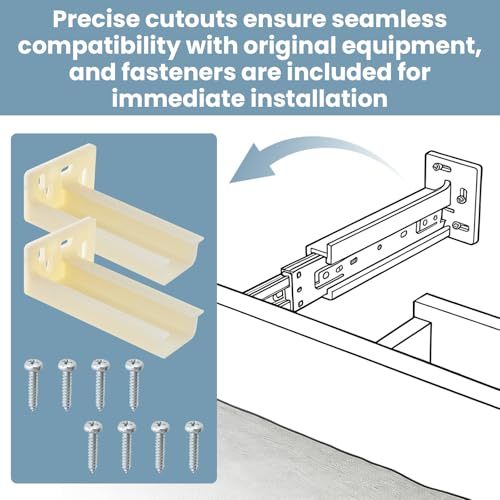 Kitchen Drawer Rail Bracket for Prime-Line R 7265 Rear Drawer Track Back Plate, Nylon Drawer Side Track Brackets, White -1 Pair