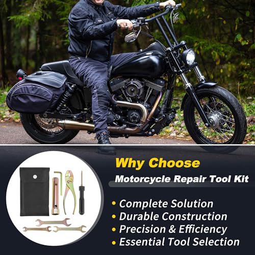 8PCS Motorcycle Repair Tool Kit, Spark Plug Socket Pliers Hexagonal Wrench M6 Double Ended Screwdriver Dual Head Wrench 8-10mm 12-14mm 14-17mm, Portable Motorbike Maintenance Tools