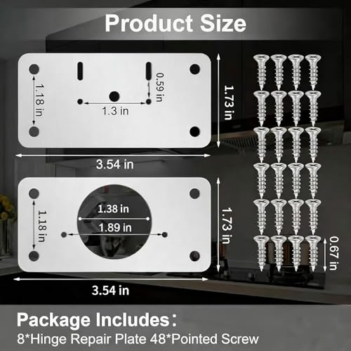Cabinet Hinges Repair Plate, Hinge Repair Brackets, Hinge Repair Plate Kit - size: Small-A