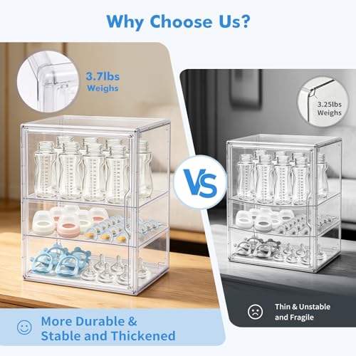 Upgraded Baby Bottle Storage Organizer for Countertop Cabinet, Thickened - size: Large