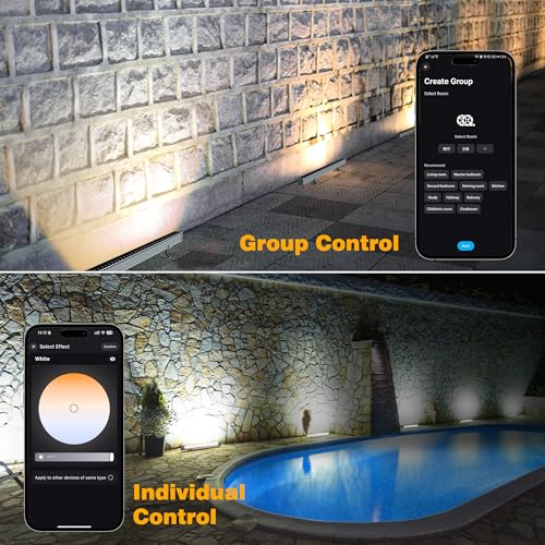 Smart Wall Washer Lights Adjustable Color Temperature 2700K-6500K,72W 9600lm 1%-100% Brightness Dimmable LED Bar Light APP & Remote Control for Outdoor, Compatible with Alexa/Google Assistant - color: 40" Tunable White(2700-6500K)